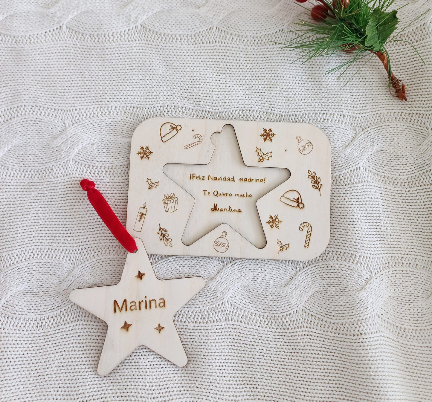 Puzzle estrella madera para árbol