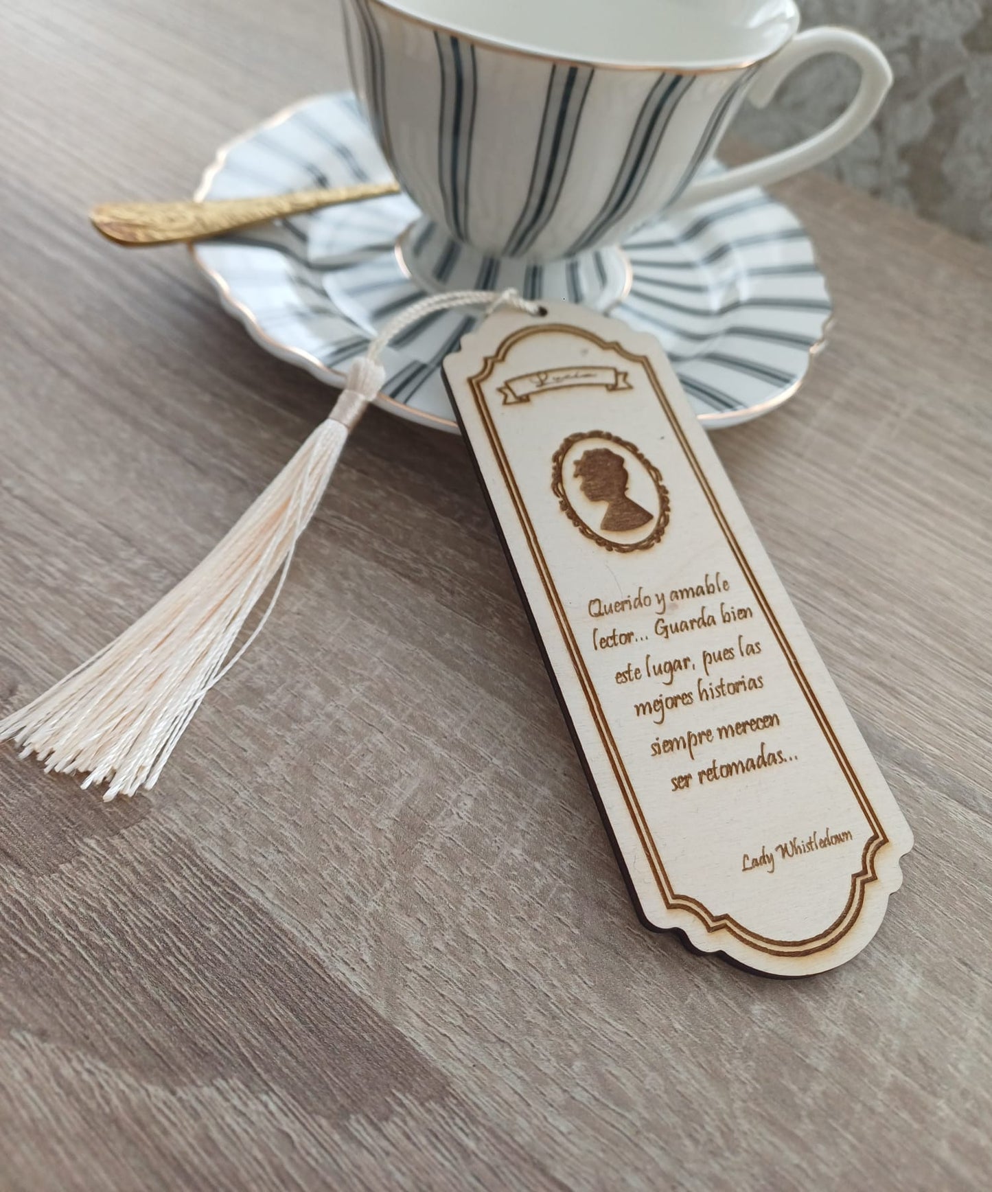 Wooden bookmark "Letters from High Society"