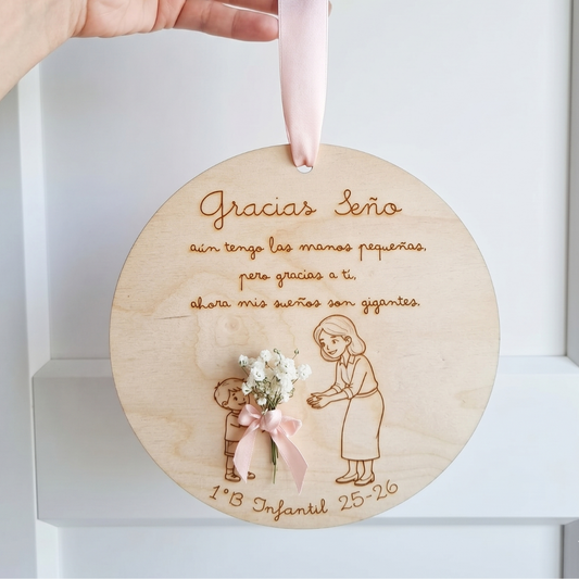 Placa madera grabada maestros