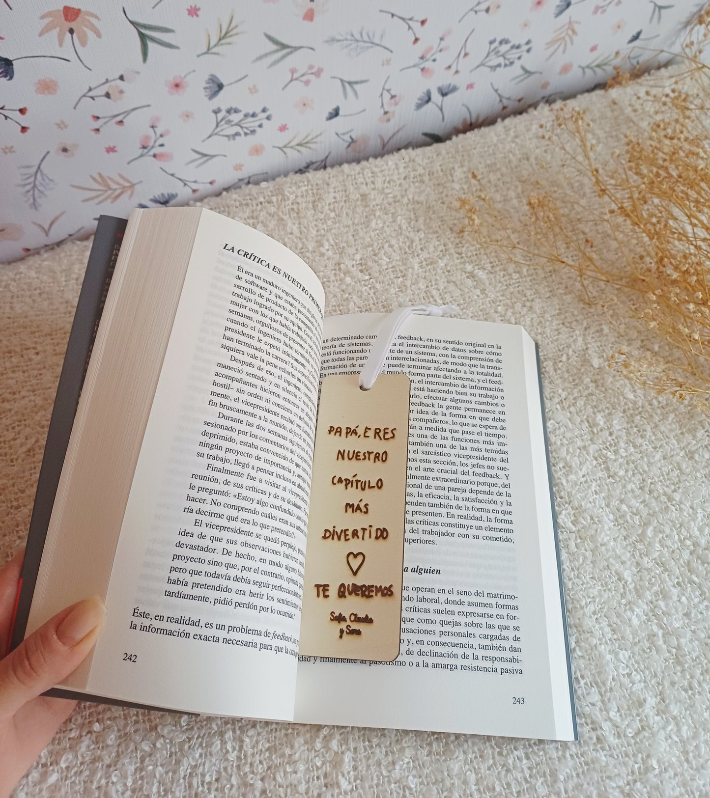 Marcapáginas madera personalizado