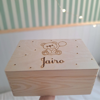 Caja madera grabada especial niños