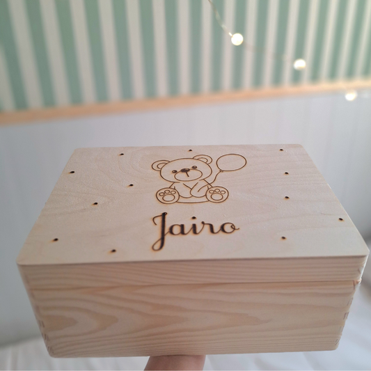 Special engraved wooden box for children