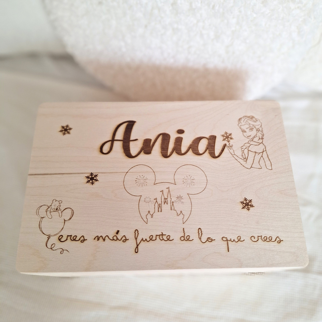 Caja madera grabada especial niños