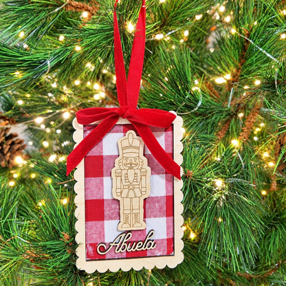 Adorno Navidad Árbol madera personalizado