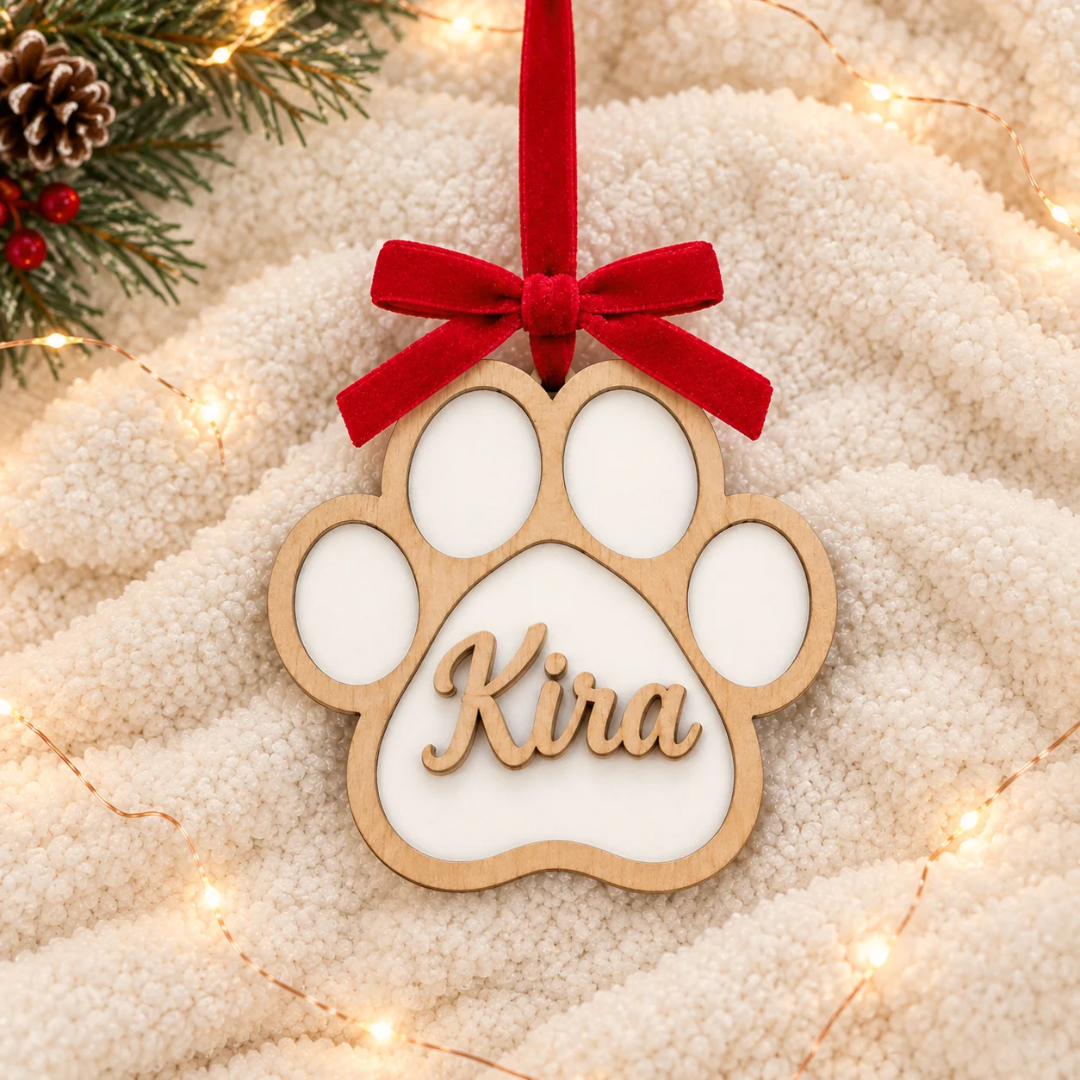 Adorno Navidad Árbol madera personalizado