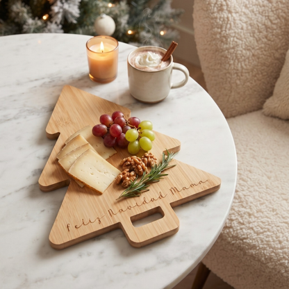 Tabla madera grabada Árbol Navidad