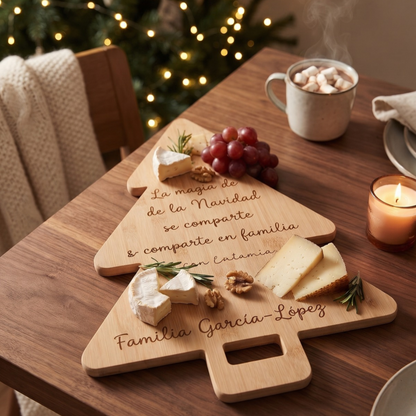 Tabla madera grabada Árbol Navidad