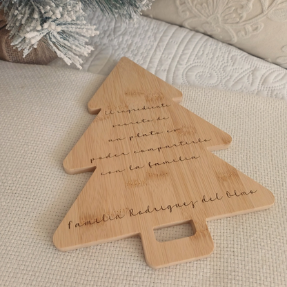 Tabla madera grabada Árbol Navidad