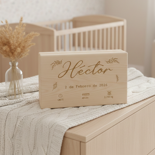 Caja madera grabada especial niños