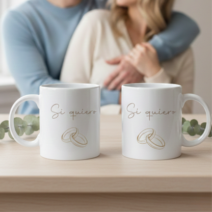 Taza personalizada Boda "Si quiero"