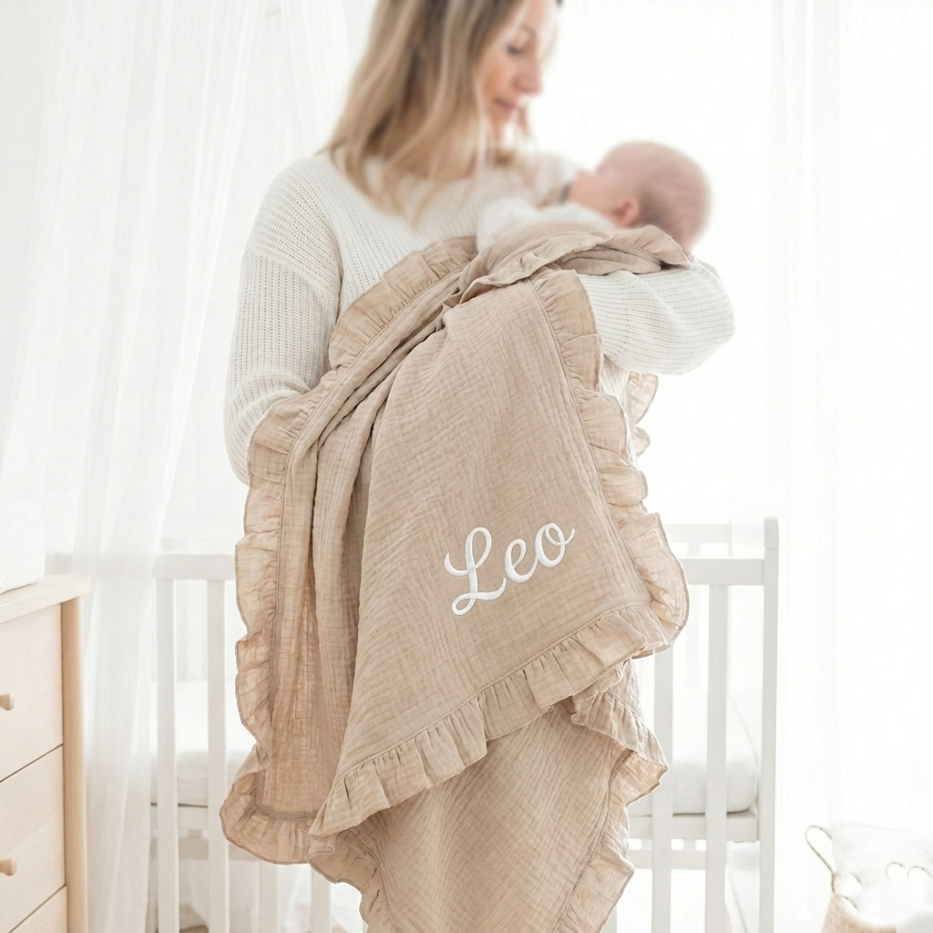 Toquilla bebé bordada