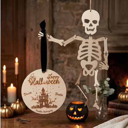 Placa madera Halloween