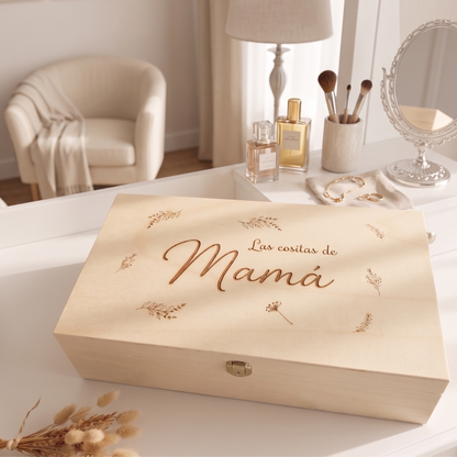 Caja madera grabada