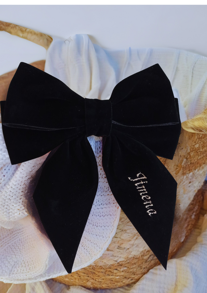 Lazo terciopelo con nombre bordado