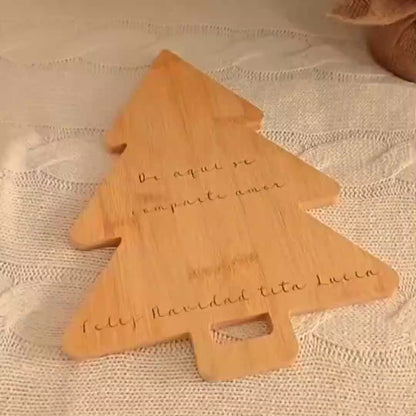 Tabla madera grabada Árbol Navidad