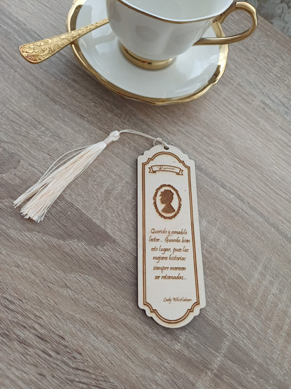 Marcapáginas madera “Cartas de la Alta Sociedad”