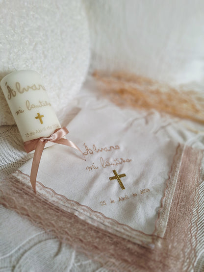 Pack vela y pañuelo bautizo